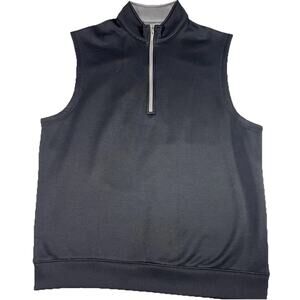 Callaway Weather Series Vest Mens Size L Black 1/4 Zip Pullover Golf Preppy Dad
